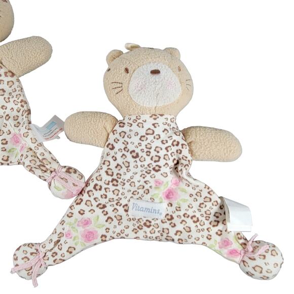 Vitamins Baby Leopard Lovey Plush Toy 8" Floral Cheetah Print 2011 Security Cat - Picture 6 of 11